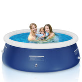 Sunrio front view inflated pool showing family-ready size and convenience