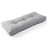 SUNROX front view of heather grey bench cushion showing plush comfort and neat tufting