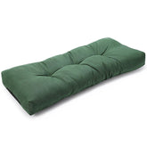SUNROX front view of heather fern bench cushion showing tufted face and color, durable comfort