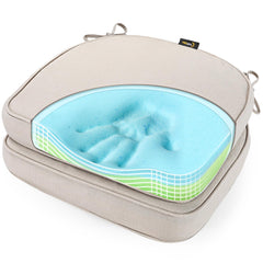 SUNROX front view showing set of two cream cushions and packaging benefits