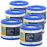 SUNSET FILTERS front packaging showing six Type VI cartridges for easy replacement