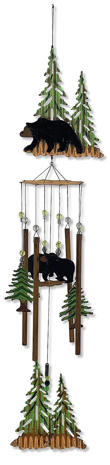 Sunset Vista Designs front view of bear wind chime adding rustic charm