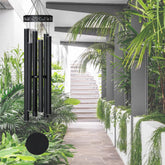 Suntimber front view showing full 60-inch chime and matte-black finish benefit display