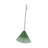 Superio front view of two green kids rakes showing full length and color benefits