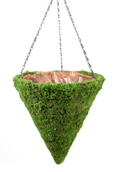 SuperMoss front view of moss cone showing weave and vibrant green benefit of natural texture