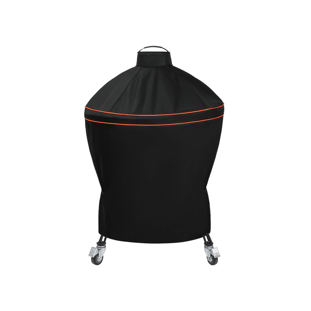 Suphomeware front view covering kamado grill showing full weather protection