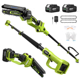 Supstable front packaging showing complete pole saw kit and included accessories for instant use