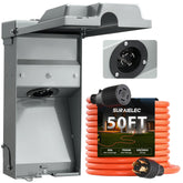 SURAIELEC front inlet box showing cover and mounting, durable weatherproof protection