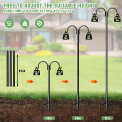 Surprizo five-prong base closeup showing ground anchor benefit: superior stability in soil