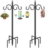 Surprizo front view of both double-hook poles showing dual hanging points and sleek finish