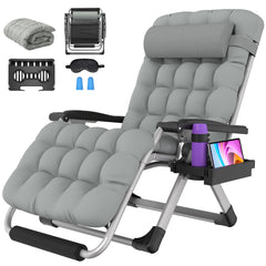 Suteck front view of XXL zero gravity chair showing wide seat and recline benefit