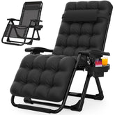 Suteck front view of chair showing sturdy frame and reclining comfort
