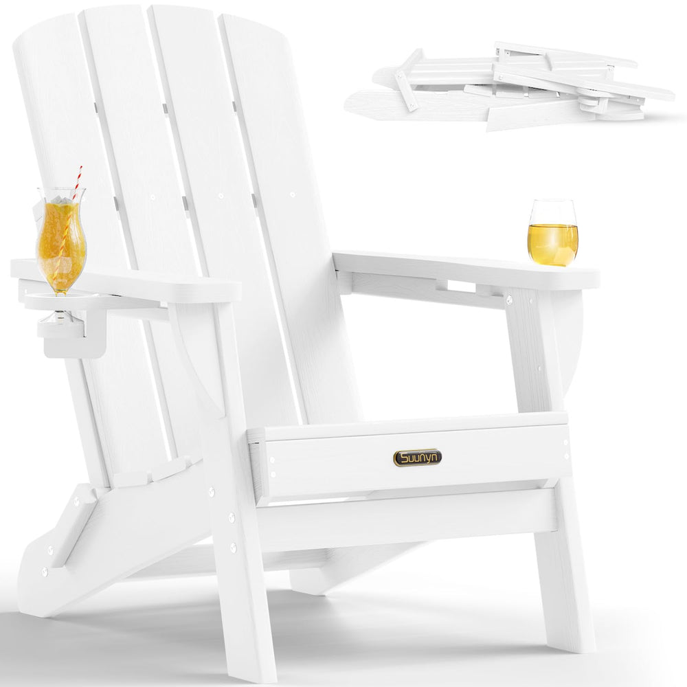 SUUNYN folding Adirondack front view showing classic silhouette and comfort
