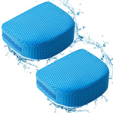 Suzile booster seat front view showing blue cover and comfortable shape for improved seating