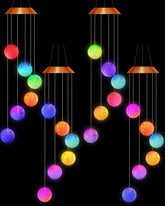 Suzile front view of hanging wind chime glowing for visual appeal