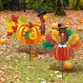 Suzile turkey stakes front view showcasing fall colors and visible benefit seasonal curb appeal