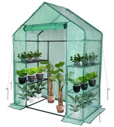 SV SCOOL VALUE front overview showing compact walk-in greenhouse and benefits