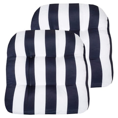 Sweet Home Collection front view cushion on chair showing navy white contrast and stylish comfort