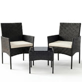 Sweetcrispy front view of bistro set showing compact arrangement and curb appeal