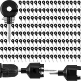 Sweetude front pack of 300 black insulators showing quantity and tool for quick setup