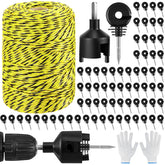 Sweetude front packaging showing polywire kit and included insulators for quick setup