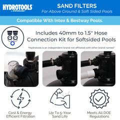 Swimline close-up of 4-way multi-port valve showing controls and quick setting changes benefit