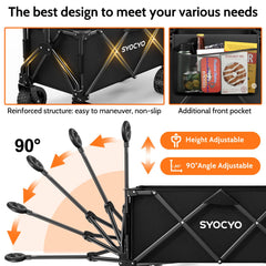 SYOCYO adjustable handle showing 90° lock for ergonomic pulling