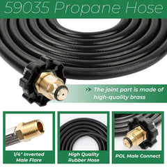SyunsXoon coiled 12ft hose beside ruler showing length and portability