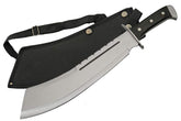 SZCO machete front profile showing full-tang blade and cutting edge benefit durability