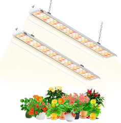 SZHLUX 4ft grow light front view showing full-spectrum strip and wide coverage benefit