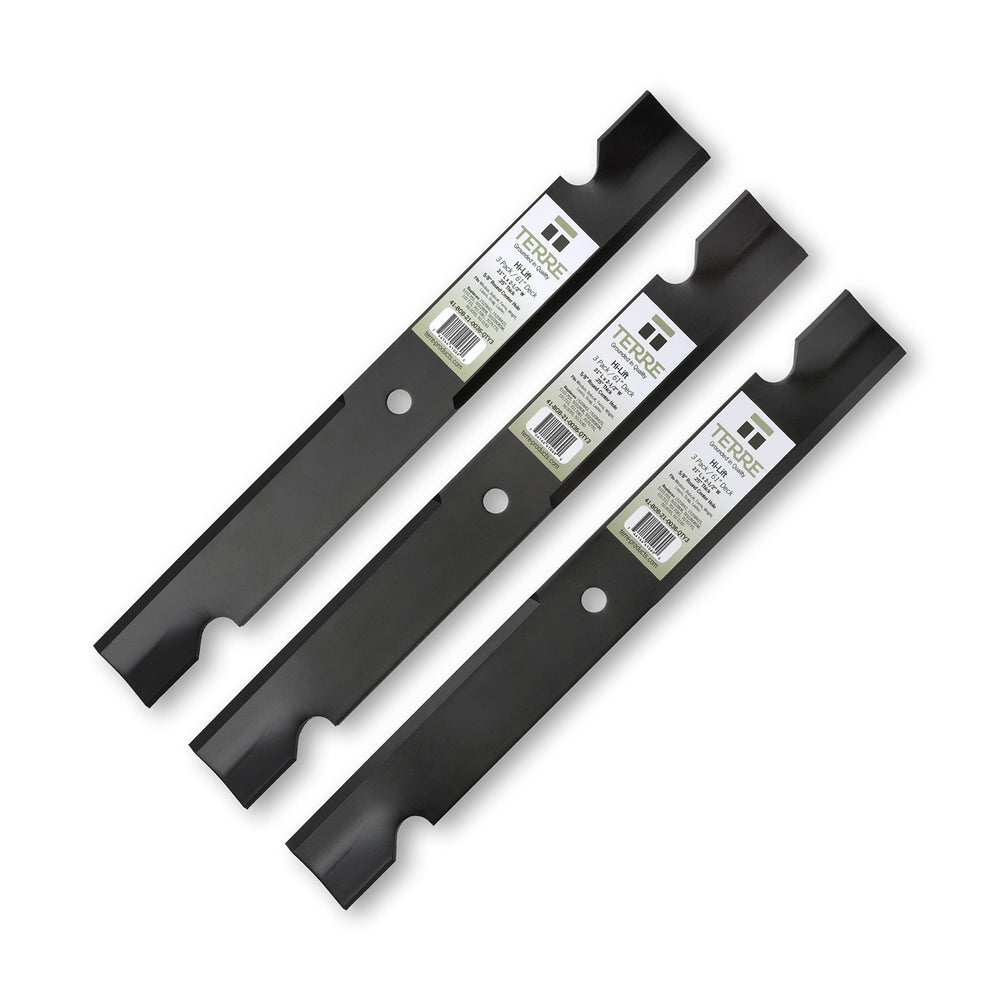 T TERRE front view of three 61-inch blades showing full set and packaging benefits