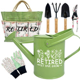 Taesun front packaging showing the floral retirement garden kit benefits storage