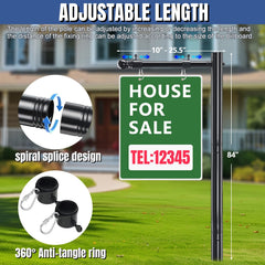 TAILERNRUYE horizontal arm and 360° ring detail allowing banners to rotate with wind