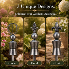 Tandefio stake installed in flower bed guiding hose around plants for snag-free watering