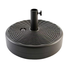 T&Jero front view of black umbrella base showing sturdy design and outdoor stability
