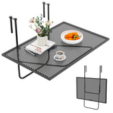 Tangkula hanging table front view showing secure rail mount and clean modern look