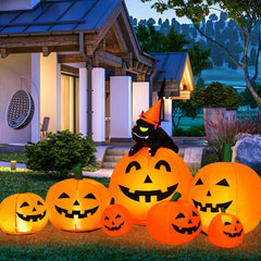 Tangkula front view of pumpkin combo showing festive yard appeal