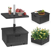 Tangkula front view of umbrella base showing stable design and table tray
