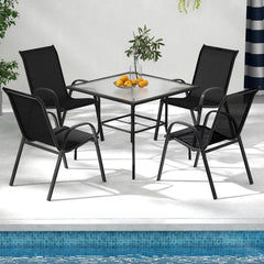 Tangkula side profile highlighting curved armrests for relaxed posture