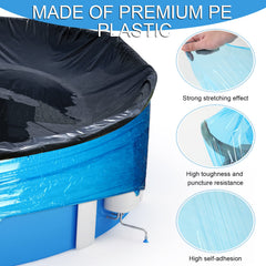 TaoBary wrap applied around an above-ground pool showing windproof benefit