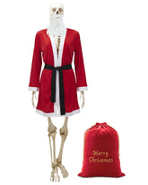 Tarpop front view of extra-large Santa robe showing festive fit