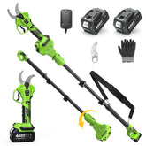 TaskStar front view showing compact cordless pruner and pole for easy storage