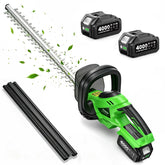 TaskStar hedge trimmer front view showing full 22-inch blade and housing benefit quick wide passes