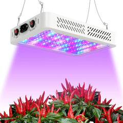 TATU front view of LED grow light showing full-spectrum light distribution and even canopy coverage