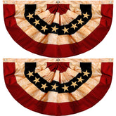 Tatuo front view pleated fan flag showing full design and instant curb appeal