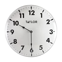 Taylor 18-inch clock front view showing clear time visibility and classic style