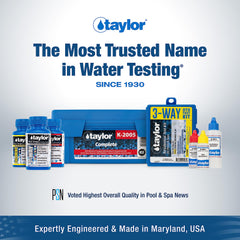 Taylor K-2005 testing at poolside using comparator, demonstrates fast on-site water checks