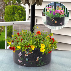 Tbpro front view of assembled umbrella planter showing neat table centerpiece benefit
