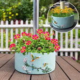 Tbpro front view showing planters fitting umbrella and beautifying table