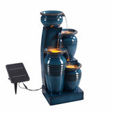 Teamson Home front view of blue 4-tier fountain showing full silhouette and curb appeal